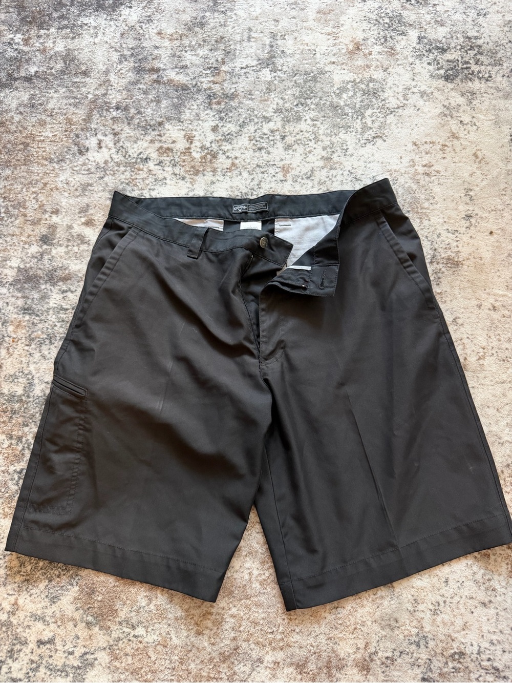 Callaway Men's Black Flat-Front Performance Shorts